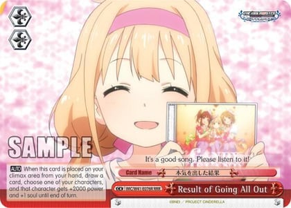 Result of Going All Out (RRR), The iDOLM@STER Cinderella Girls IMC/W41-E076R RRR