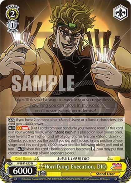 Horrifying Execution, DIO, JoJo's Bizarre Adventure: Stardust Crusaders Premium Booster JJ/SE41-E15 N
