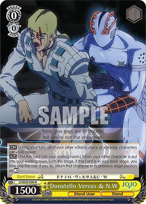 Donatello Versus & N.W, JoJo's Bizarre Adventure: Stone Ocean Premium Booster JJ/SE42-E06 N