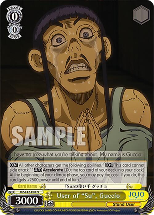 User of "Su", Guccio, JoJo's Bizarre Adventure: Stone Ocean Premium Booster JJ/SE42-E08 N