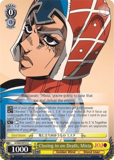 Closing in on Death, Mista, JoJo's Bizarre Adventure: Golden Wind JJ/S66-E010 U