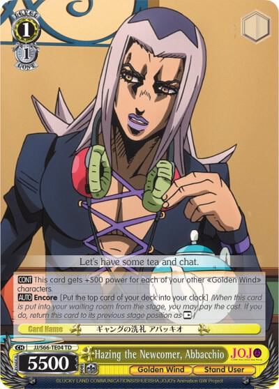 Hazing the Newcomer, Abbacchio, JoJo's Bizarre Adventure: Golden Wind JJ/S66-TE04 TD