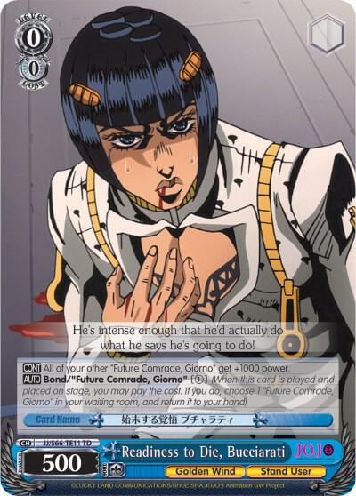 Readiness to Die, Bucciarati, JoJo's Bizarre Adventure: Golden Wind JJ/S66-TE11 TD