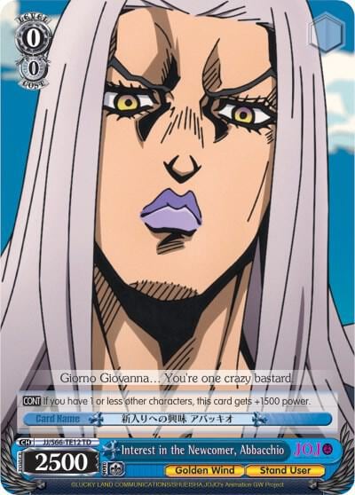 Interest in the Newcomer, Abbacchio, JoJo's Bizarre Adventure: Golden Wind JJ/S66-TE12 TD