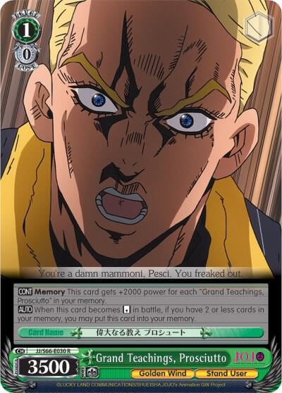 Grand Teachings, Prosciutto, JoJo's Bizarre Adventure: Golden Wind JJ/S66-E030 R