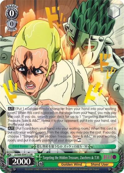 Targeting the Hidden Treasure, Zucchero & T.M (JJR) (Gold Stamp), JoJo's Bizarre Adventure: Golden Wind JJ/S66-E041J JJR
