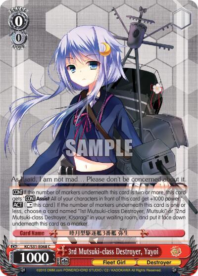 3rd Mutsuki-class Destroyer, Yayoi, KanColle, 2nd Fleet KC/S31-E068 C