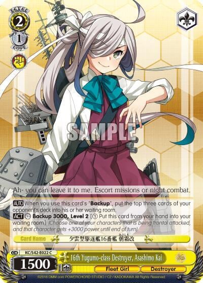 16th Yugumo-class Destroyer, Asashimo Kai, KanColle: Arrival! Reinforcement Fleets from Europe! KC/S42-E022 C