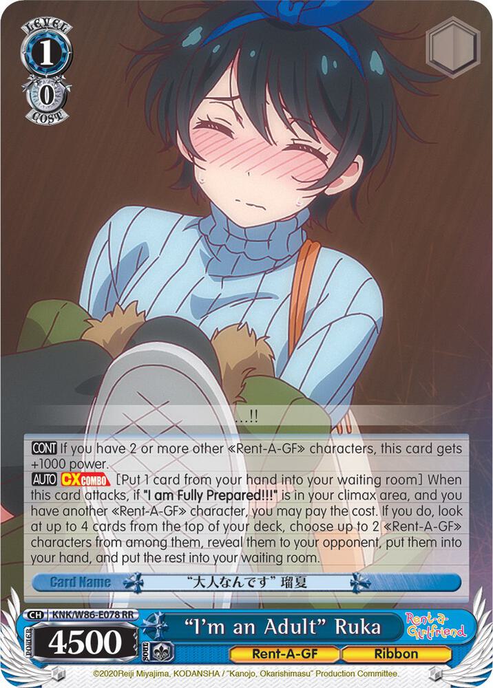 "I'm an Adult" Ruka, Rent-A-Girlfriend KNK/W86-E078 RR