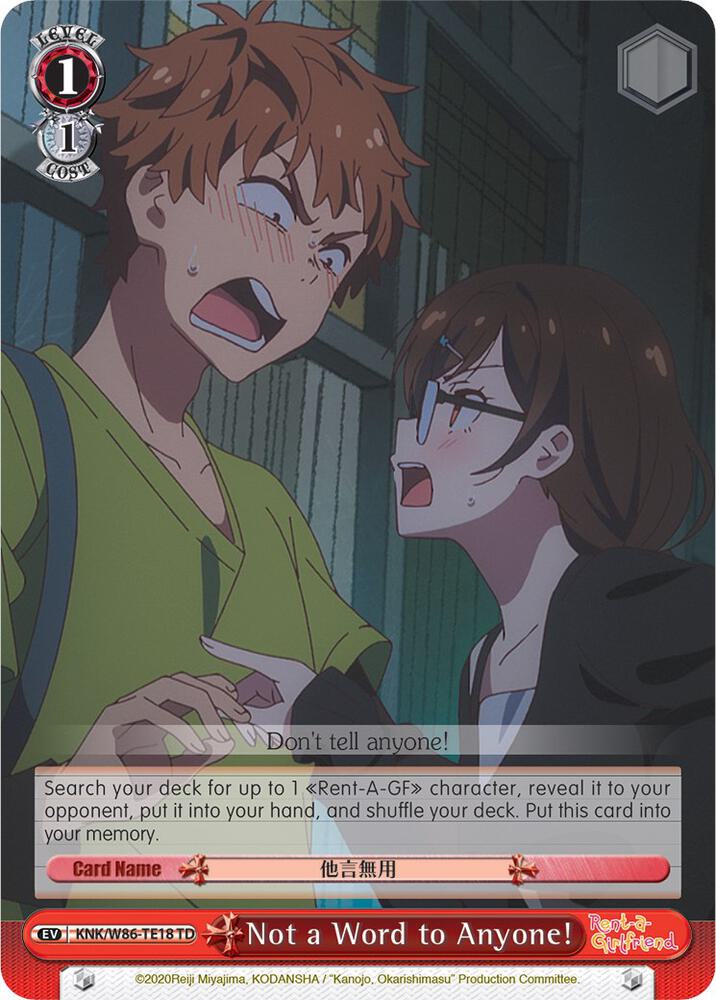Not a Word to Anyone!, Rent-A-Girlfriend KNK/W86-TE18 TD