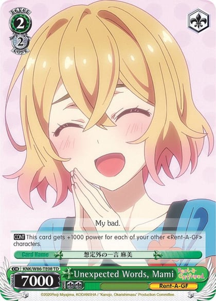Unexpected Words, Mami, Rent-A-Girlfriend KNK/W86-TE08 TD