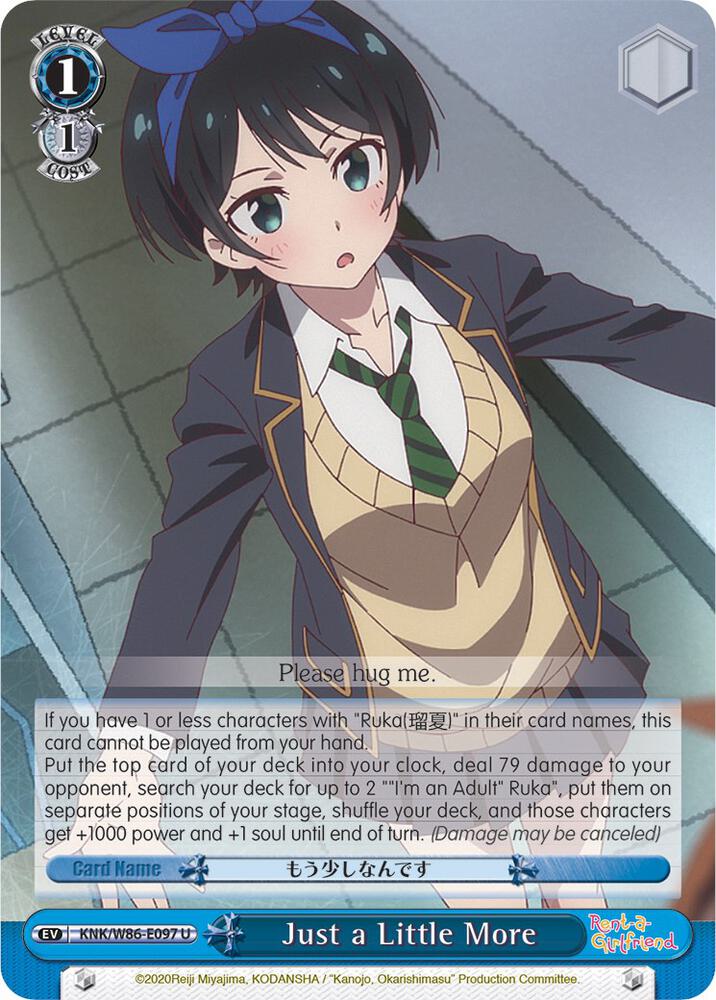 Just a Little More, Rent-A-Girlfriend KNK/W86-E097 U