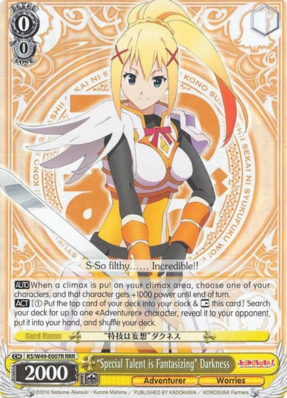 "Special Talent is Fantasizing" Darkness (RRR), KonoSuba KS/W49-E007R RRR