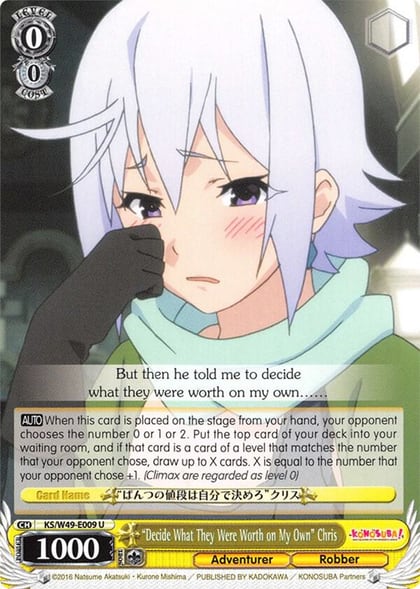 "Decide What They Were Worth on My Own" Chris, KonoSuba KS/W49-E009 U