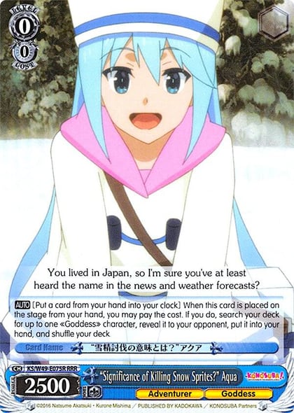 "Significance of Killing Snow Sprites?" Aqua (RRR), KonoSuba KS/W49-E075R RRR