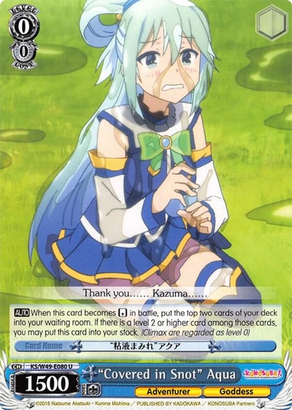 "Covered in Snot" Aqua, KonoSuba KS/W49-E080 U