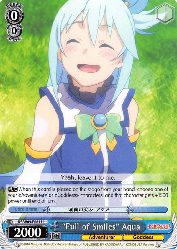 "Full of Smiles" Aqua, KonoSuba KS/W49-E081 U