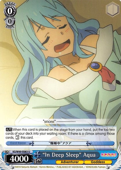 "In Deep Sleep" Aqua, KonoSuba KS/W49-E083 U