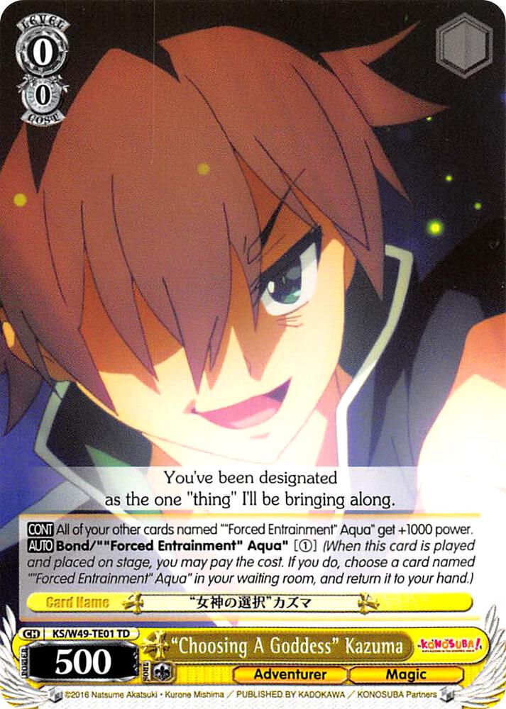 "Choosing A Goddess" Kazuma, KonoSuba KS/W49-TE01 TD