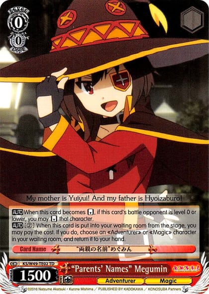 "Parents' Names" Megumin, KonoSuba KS/W49-TE02 TD