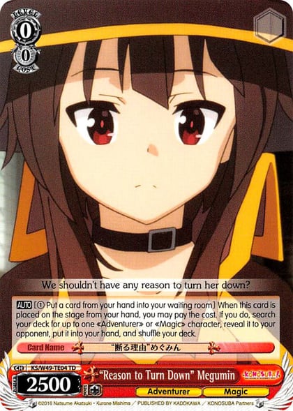 "Reason to Turn Down" Megumin, KonoSuba KS/W49-TE04 TD
