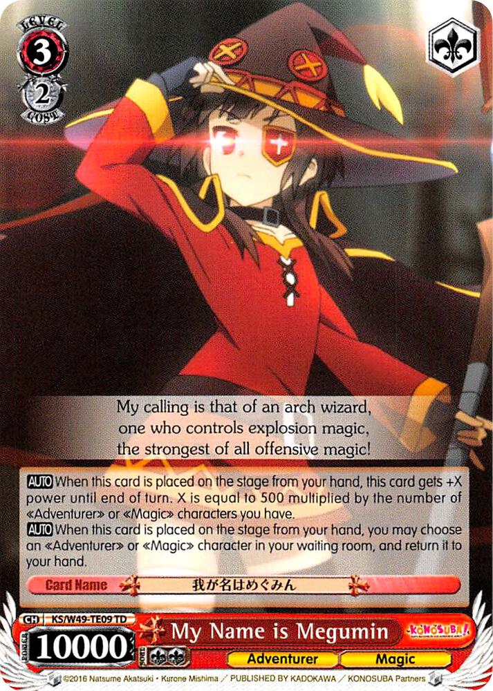 My Name is Megumin, KonoSuba KS/W49-TE09 TD