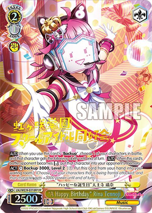 "A Happy Birthday" Rina Tennoji (FP), Love Live! School Idol Festival Series 10th Anniversary Premium Booster LNJ/WE39-E010FP FP