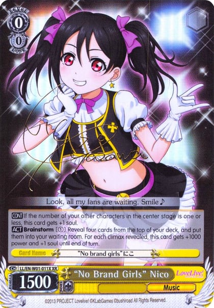 "No Brand Girls" Nico (XR), Love Live! DX LL/EN-W01-011X XR