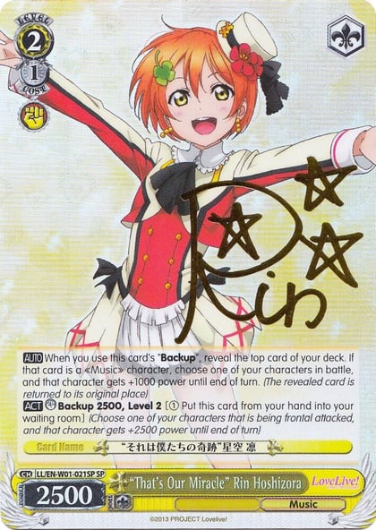 "That's Our Miracle" Rin Hoshizora (SP), Love Live! DX LL/EN-W01-021SP SP