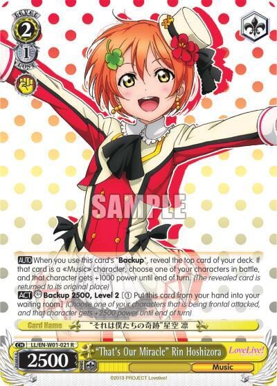 "That's Our Miracle" Rin Hoshizora, Love Live! DX LL/EN-W01-021 R