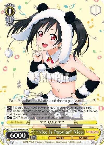 "Nico Is Popular" Nico, Love Live! DX LL/EN-W01-030 U
