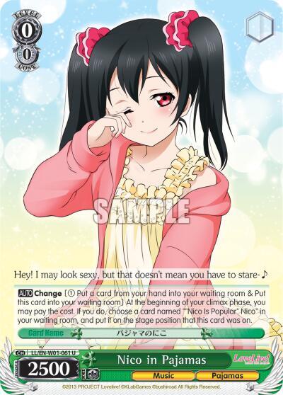 Nico in Pajamas, Love Live! DX LL/EN-W01-061 U