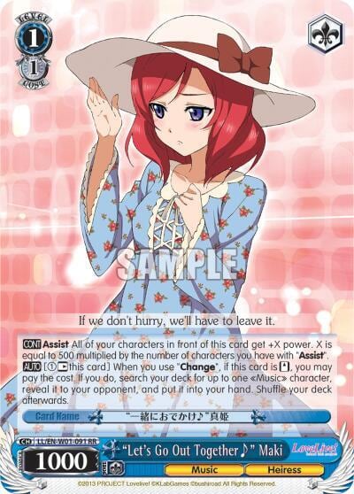 "Let's Go Out Together~" Maki, Love Live! DX LL/EN-W01-091 RR