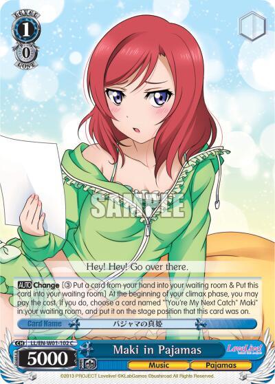 Maki in Pajamas, Love Live! DX LL/EN-W01-102 C