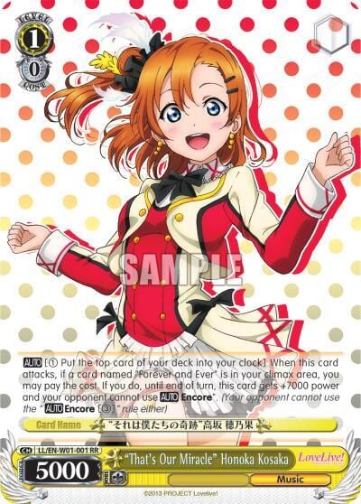 "That's Our Miracle" Honoka Kosaka, Love Live! DX LL/EN-W01-001 RR