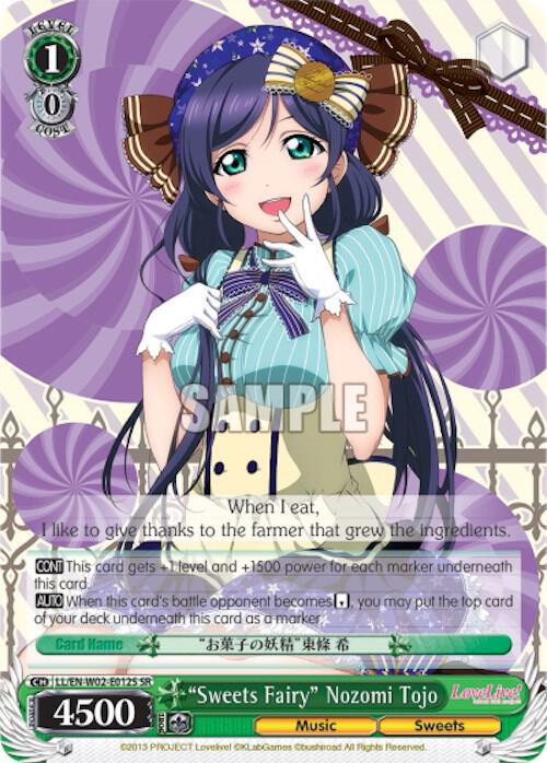 "Sweets Fairy" Nozomi Tojo (SR), Love Live! DX Vol.2 LL/EN-W02-E012S SR