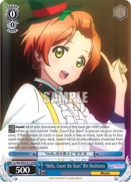"Hello, Count the Stars" Rin Hoshizora, Love Live! DX Vol.2 LL/EN-W02-E118 RR