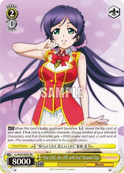 "Our LIVE, the LIFE with You" Nozomi Tojo, Love Live! LL/W24-E003 RR