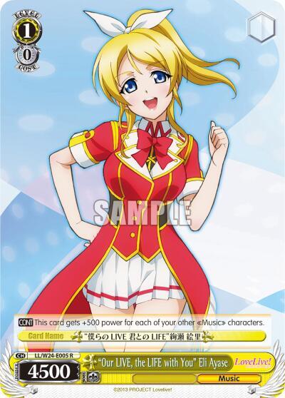 "Our LIVE, the LIFE with You" Eli Ayase, Love Live! LL/W24-E005 RR