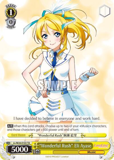 "Wonderful Rush" Eli Ayase, Love Live! LL/W24-E103 TD