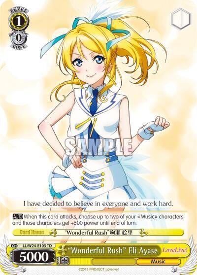 "Wonderful Rush" Eli Ayase, Love Live! LL/W24-E103 TD
