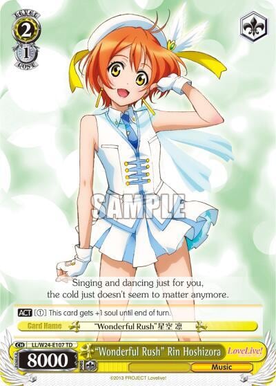 "Wonderful Rush" Rin Hoshizora, Love Live! LL/W24-E107 TD
