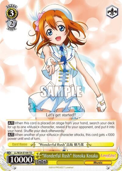"Wonderful Rush" Honoka Kosaka, Love Live! LL/W24-E109 TD