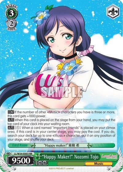 "Happy Maker!" Nozomi Tojo, Love Live! Vol. 2 LL/W34-E003 RR