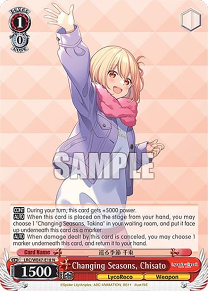Changing Seasons, Chisato, Lycoris Recoil Premium Booster LRC-WE47-E18 N
