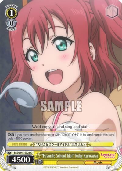 "Favorite School Idol" Ruby Kurosawa, Love Live! Sunshine!! LSS/W45-E023 C
