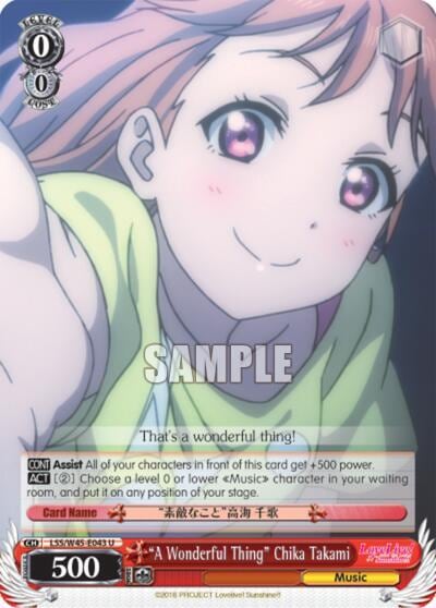 "A Wonderful Thing" Chika Takami, Love Live! Sunshine!! LSS/W45-E043 U