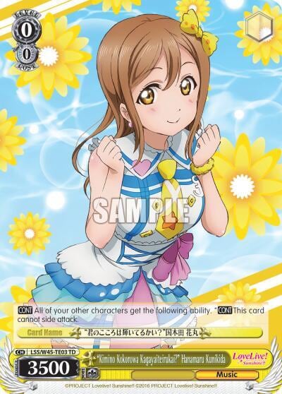 "Kimino Kokorowa Kagayaiterukai?" Hanamaru Kunikida, Love Live! Sunshine!! LSS/W45-TE03 TD