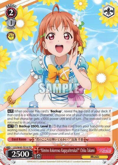 "Kimino Kokorowa Kagayaiterukai?" Chika Takami, Love Live! Sunshine!! LSS/W45-TE10 TD