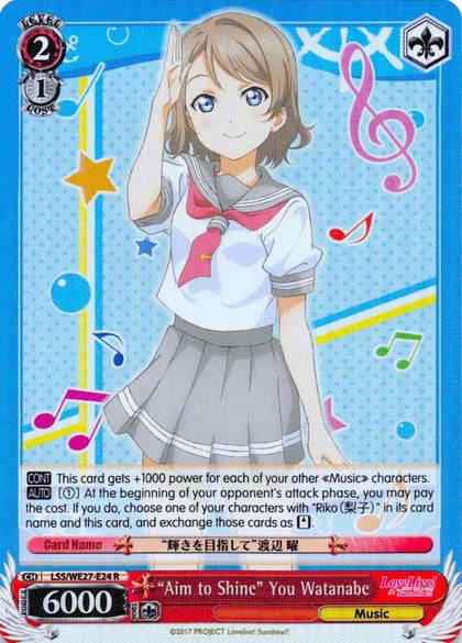 "Aim to Shine" You Watanabe (Parallel Foil), Love Live! Sunshine!! Extra Booster LSS/WE27-E24 R